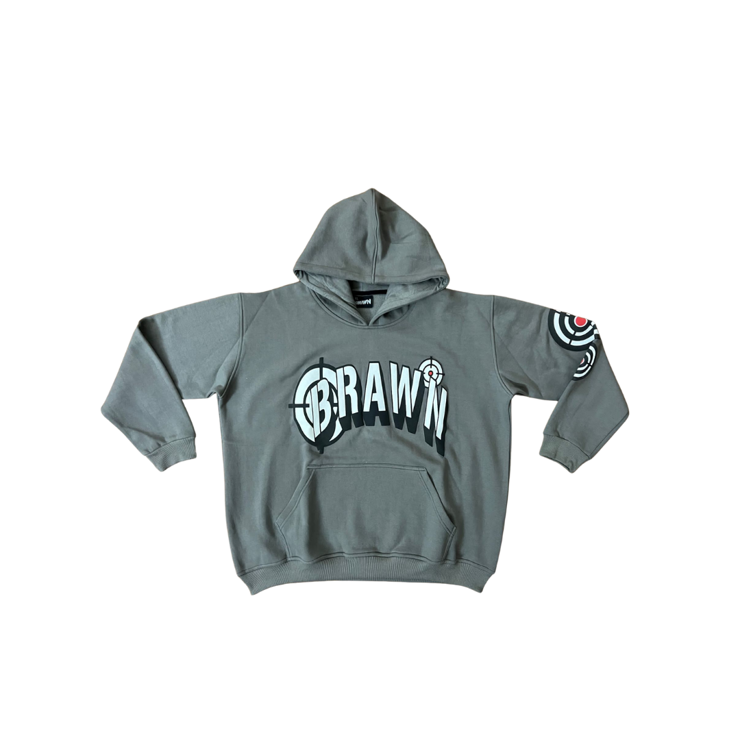 Brawn Bullseye Hoodie in Grey