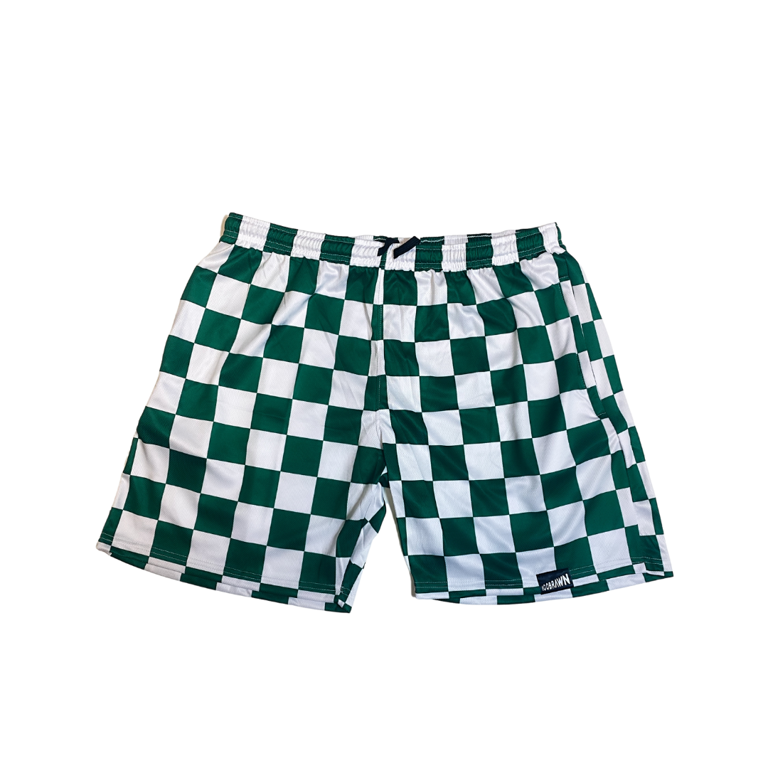 Checkers on Board in Green